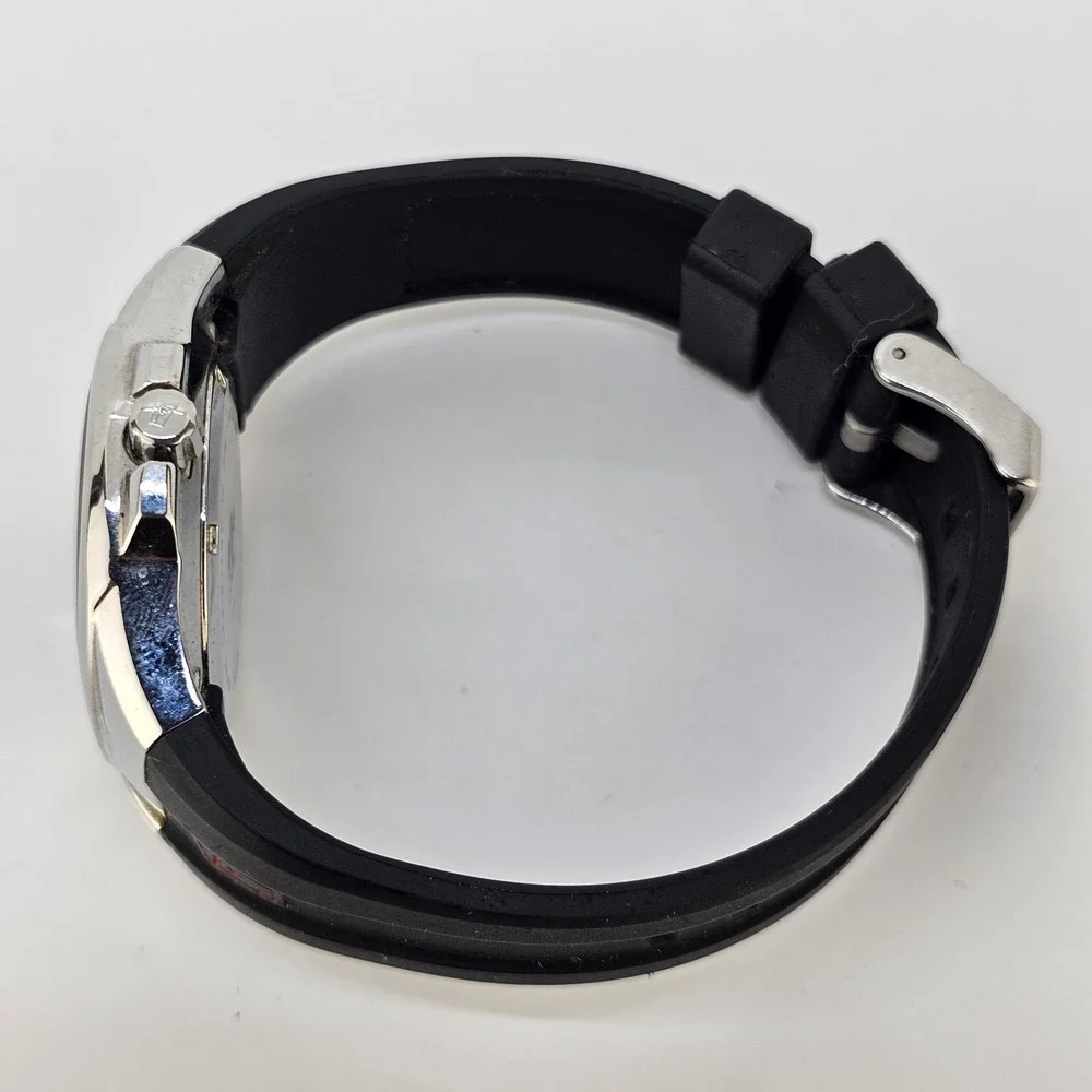 Festina Depose Men's Watch 38MM Black Dial Date Black Plastic Bands New Battery